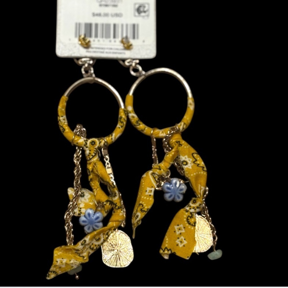 Free People Juniper Hoop Dangle Earrings NWT - Picture 4 of 4
